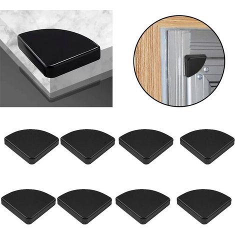 Protect the corners of your table, set of 8 triangular corner protectors in black silicone. (1/4)