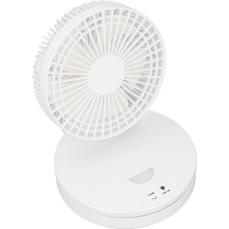 Ventilateur de bureau réglable, rechargeable par USB, mini ventilateur de table silencieux avec veilleuse pour la maison, la chambre ou le bureau. (1/5)