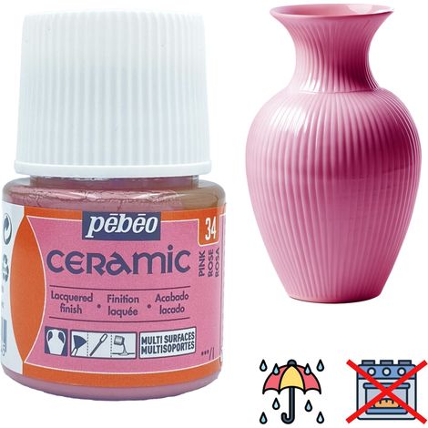 Peinture céramique à FROID, décoration décorative, résistante PEBEO 34 ROSE 45ml (1/5)