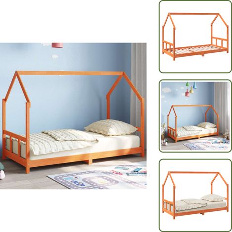 Letto bambino - vidaXL Giroletto per Bambini Marrone Cera 90x190cm Legno Massello Pino - Letto per bambini marrone