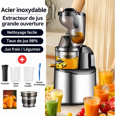 Extracteur de jus vertical LT-04 acier inoxydable grand goulot 850W norme américaine US 30 × 21,5 × 47,7 cm 3,4 kg – Livraison gratuite