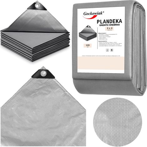 Lona de lona 3x4m color plata grento 120GSM (1/5)