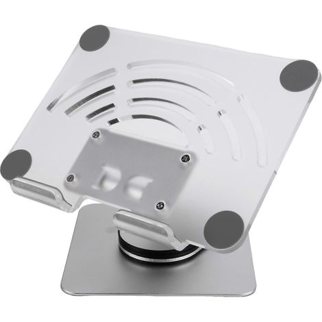 Support de tablette rotatif à 360°, support de bureau portable réglable en acrylique, convient aux tablettes jusqu'à 12,9 pouces, blanc. (1/5)