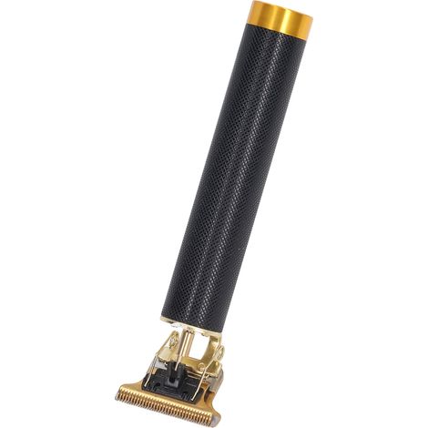 Tondeuse à cheveux professionnelle sans fil avec lame en T en alliage d'aluminium, rechargeable, noire. (1/5)