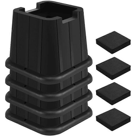 Rehausseurs de lit robustes et réglables pour meubles (lit, canapé, table, chaise), supportant jusqu'à 680 kg (lot de 4). (1/5)