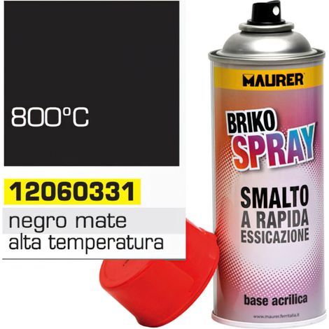 Peinture Aérosol Noir Mat Résistante jusqu'à 800°C - 400 ml (1/5)