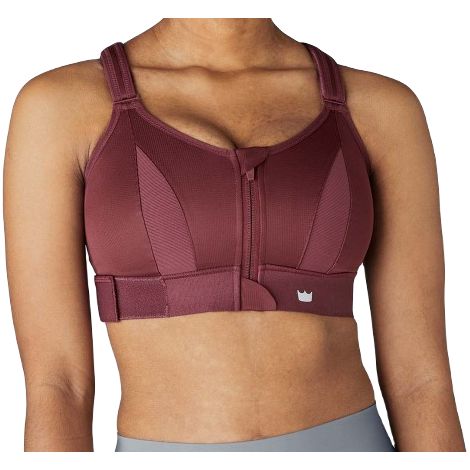 SHEFIT BURGUNDERROTER SPORT-BH, STARKER HALT, VERSTELLBAR, 5XL