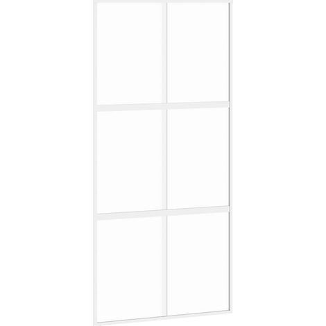 Maison Exclusive - Schiebetür Weiß 102,5x205 cm Hartglas und Alum