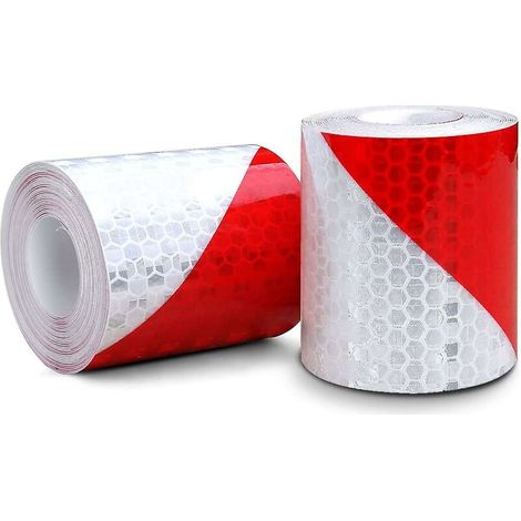 Reflective Tape, Prismatic Reflective High Intensity Vinyl Self Adhesive Reflective Tape, High Visibility Safety/Marking Sticker, 50mm 3m Per Roll, 2 (1/5)
