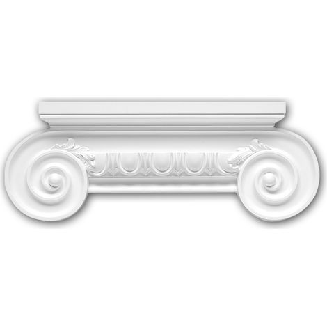 Chapiteau de pilastre 121006 Profhome Élement décorative style ionique blanc