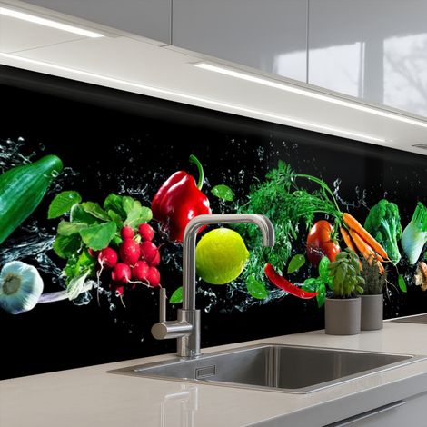 SCHIENALI CUCINA Vegetale - Splash - Nero 300x80 cm (1/5)