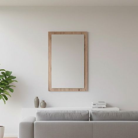 Specchiera rettangolare 0663 con cornice rovere 105x60 cm.
