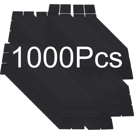 Pieds de meubles antidérapants en caoutchouc, 12 protections pour sols en bois, protections pour pieds de table et de chaise, pieds carrés en caoutchouc, kit de protection auto-adhésif (noir) (1/5)