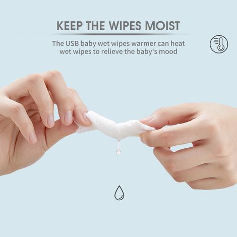 Chauffe-lingettes humides USB pour bébé, 3 Modes de température, distributeur Portable de grande capacité constante 10W pour la maison, la voiture et les voyages (1/5)