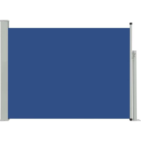Auvent paravent store brise-vue latéral rétractable de patio jardin terrasse balcon protection visuelle écran 120 x 500 cm bleu