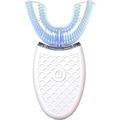 Brosse à dents électrique pour adultes avec tête en forme de U - Brosse à dents électrique - Tête de brosse en silicone - Blanche (1/5)