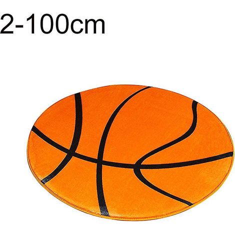 Tapis de sol rond à motif football/basketball, tapis de chaise d'ordinateur, moquette, décoration intérieure - 100 cm - 2 (1/4)