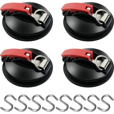4 Pièces Ancre à Ventouse, Crochet de Fixation de Ventouse Auvent pour Tentes Latéral de Voiture Accessoire de Bâche de Camping (1/4)