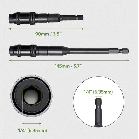 Porte embout flexible pour perceuse avec accessoire de perçage et rallonge flexible pour embouts (1/5)