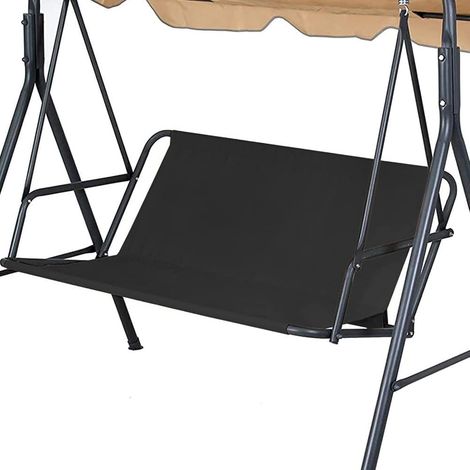 LaBlanc - Gartenschaukel-Abdeckung, Gartenschaukel-Abdeckung aus 600D-Oxford-Gewebe, wasserdichter UV-/Regen-Ersatzbezug für 2- bis 3-Sitzer-Schaukelstuhl, Schwarz, 138 x 50 x 50 cm