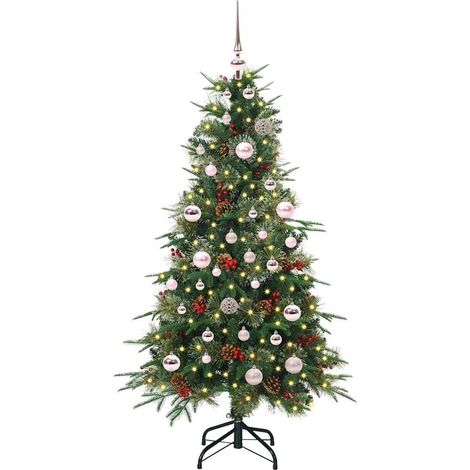 Sapin de Noël Arbre de Noël Artificiel à Branches Articulées Vert 150 cm (1/5)