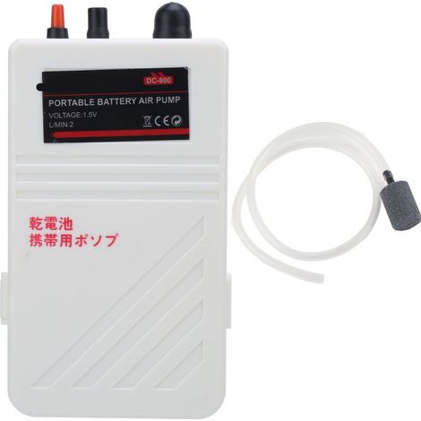 Pompe à air Aquarium Portable Electrique pour Urgence Batterie 1.5V Pêche - Pompe à oxygène portable électrique avec batterie de secours (1/5)