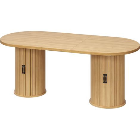 Tavolo da pranzo allungabile in MDF e metallo, naturale, 150-190 cm, MODENUIT (1/5)