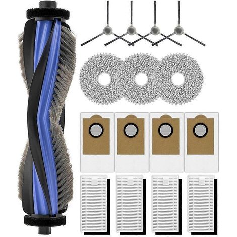 Kit d'accessoires pour aspirateur robot Lefant M3 : 1 brosse rotative, 4 brosses latérales, 4 sacs à poussière, 4 filtres HEPA, 3 lingettes de nettoyage. (1/5)