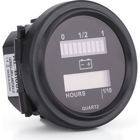 Indicateur de batterie numérique LED 12V/24V/36V/48V/72V avec compteur horaire pour voiturette de golf (1/5)