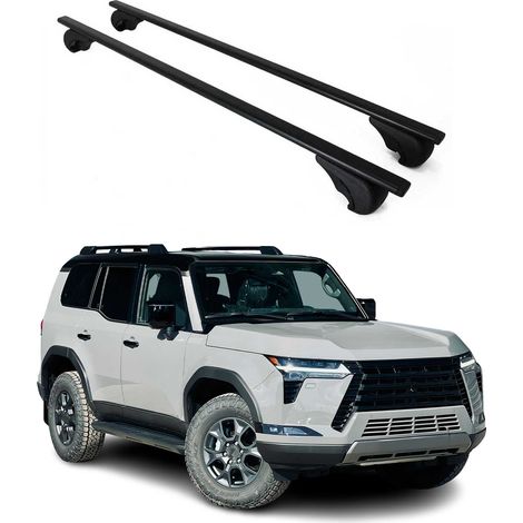 OMAC Barres de toit pour Lexux GX III 2024-2026 – TÜV / DIN 75302:2019 – Antivol inclus – Charge max 75 kg – 2 barres Noir (1/4)