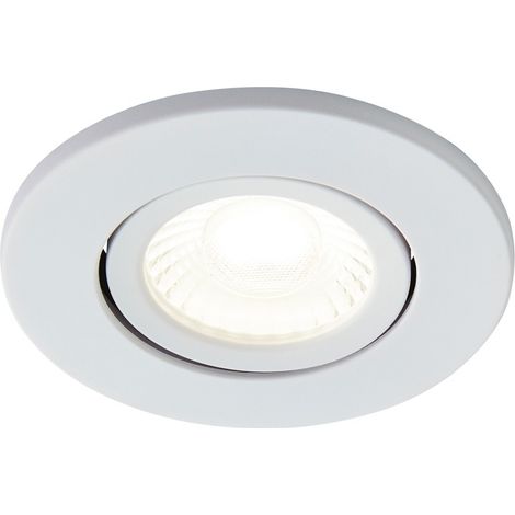 Litecraft Recessed Downlights Fire Rated Tiltable LED Spotlight - Matte White (1/5)