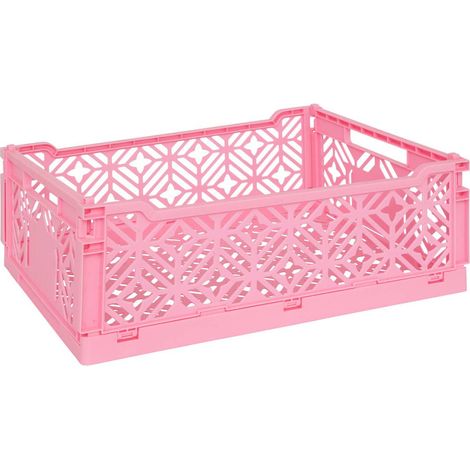 Cagette pliante Arry rose 40x30x15cm - Atmosphera créateur d'intérieur (1/5)