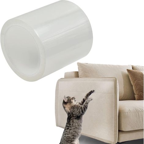 Nastro protettivo antigraffio per gatti, pellicola adesiva trasparente, con cuscinetto adesivo trasparente per porte, mobili e pareti (20 x 300 cm) (1/5)