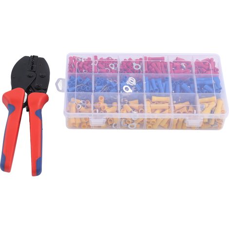 Pince à sertir pour cosses électriques, lot de 27 types de connecteurs plats, assortiment pour câbles de 0,56 mm, gamme AWG22-10 (1/5)