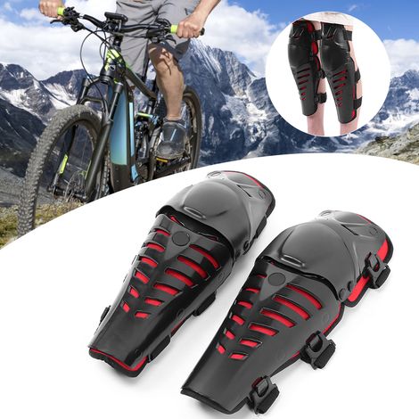 Paire de genouillères de moto tout-terrain coupe-vent, protection antichute pour les jambes, équipement de protection pour les sports de plein air (noir et rouge) (1/5)