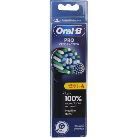 Oral-b - cabezales de recambio oral-b cross action black ref xf 4ct - 8006540893470 - 8006540893470