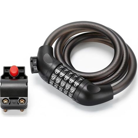 Chaîne Cadenas Vélo 5 Chiffres avec Fiche Épaissi de Niveau Sécurité Élevé, Robuste en Alliage de Zinc, Chaîne Antivol Vélo 120 CM, Serrure de câble pour Vélos, trotinette electrique-DOU