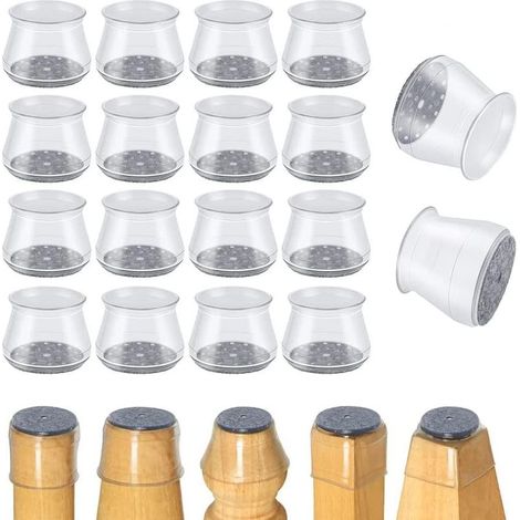 18 Monete Consigli Sedia in Silicone, Protezione Mat Gambe della Sedia, Tabella Stuoie Resistenti all'usura con Feltro-per Sedie (1/5)