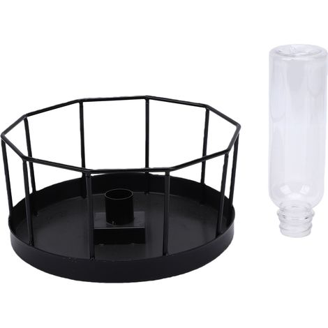 Plat d'alimentation pour tortues, bol de nourriture pour eau et reptile, mangeoire en acier inoxydable avec base Stable pour lézards, tortues, noir, grand (1/5)