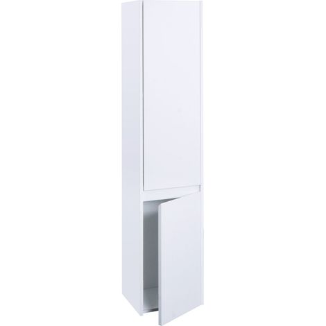 Arredo bagno armadietto alto mobile pensile HHG-630 160x33x28cm MDF melaminico bianco