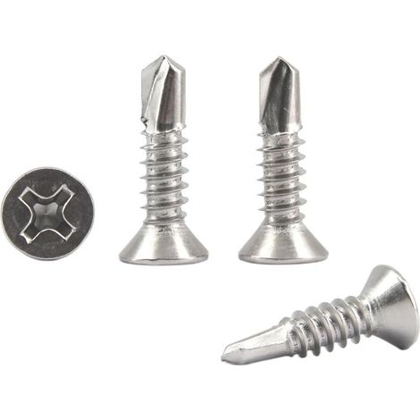 Viti autofilettanti con testa piatta Phillips, M4.2 x 25 mm – acciaio inox 304 – Confezione da 200