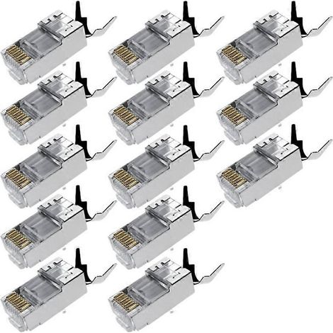 Packung mit 20 metallgeschirmten RJ45-Steckern der Kategorie CAT7 für Ethernet-Kabel (1/5)