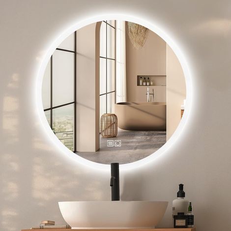 Miroir de Salle de Bain LED Rond 50 cm, gradable, antibuée (1/5)