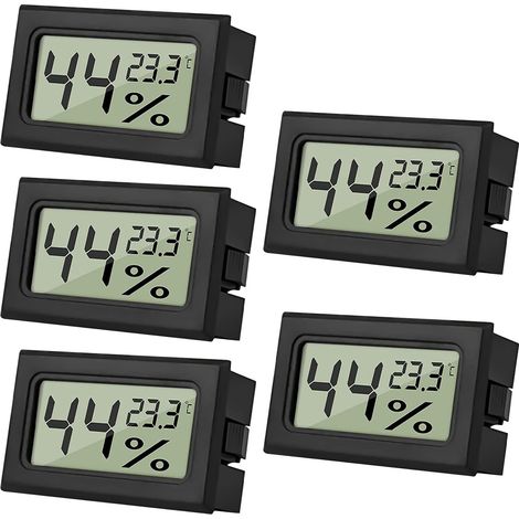 Mini LCD Termómetro Digital Higrómetro Interior Higrómetro Termómetro Interior Reptiles Higrómetro Digital, para Oficina, Cocina, Termómetro de Incubadora, Termómetro de Invernadero (1/5)