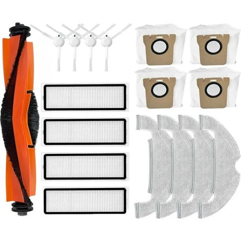 Zubehörset für den Xiaomi X10 B102GL Saugroboter – Hauptbürste, Filter, Seitenbürsten, Reinigungstücher, Staubbeutel, Reinigungswerkzeug, mehrfarbig (1/2)