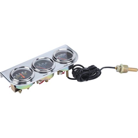Kit 3 en 1 Jauge 52mm Trio Manomètre Huile Pression Température Eau Compteur Auto 12V Volt Métrique (1/5)