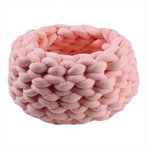 Paniers en laine pour chats et chiens, utilisables en toutes saisons, déhoussables et lavables, à faire soi-même, tissés à la main et remplis de coton. Panier pour animaux de compagnie en laine épaiss (1/5)