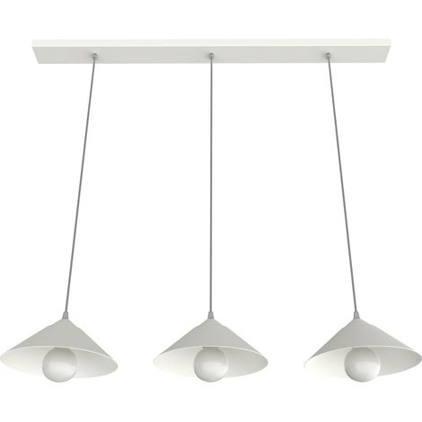 LUMICOM  CHAPEAU Binario, 3XE27, max 42W, metallo, bianco, D25cm (1/2)