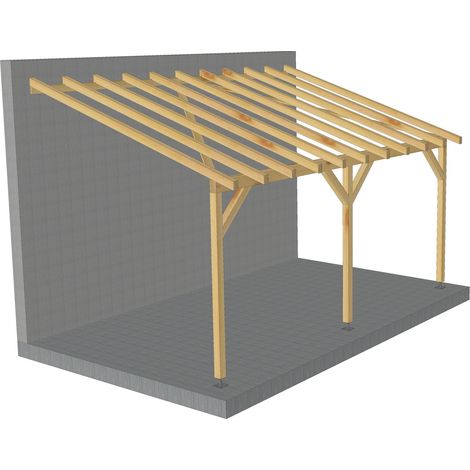 Toit de terrasse 5x3 - Tuilable pente 30% - Bois massif - Robuste + Vis (1/5)
