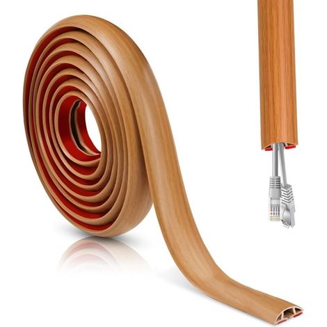 Cable duct self-adhesive floor cable bridge 3M5cm floor cable duct flexible PVC floor cable protection cable cover for office, concert etc., cable protection and prevention of tripping hazards MUMU (1/4)
